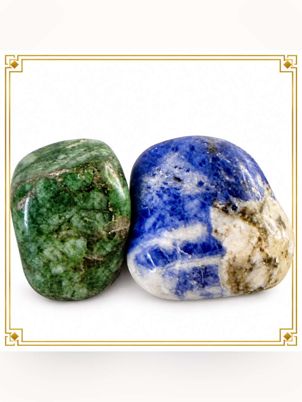 Set of 2️⃣ Natural Stones Sodalite & Green Aventurine Polished Stone Duo